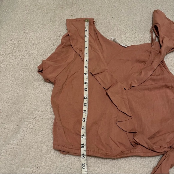 ASTR the label pink one shoulder tie sash blouse - Picture 6 of 8